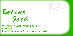 balint feth business card